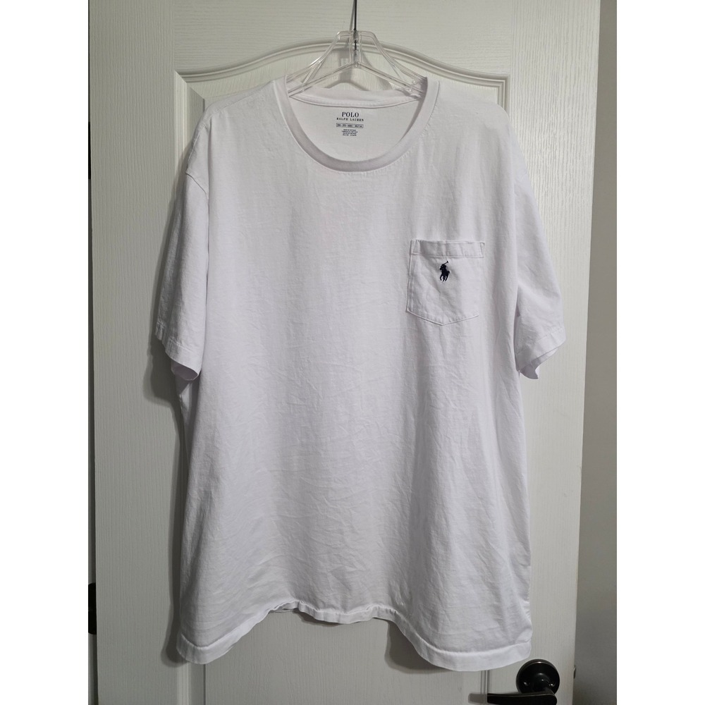 Polo Ralph Lauren RL White Pocket T-Shirt Mens 3XB Short Sleeve Cotton Blue Pony